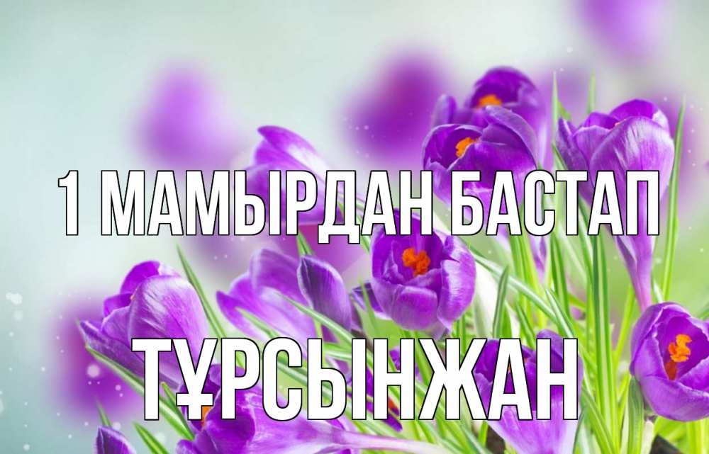 Күн сайын ашық хат с именем, ТҰРСЫНЖАН 1 мамырдан бастап 1 мая Онлайн тегін жүктеп алу тілектері бар керемет карта 