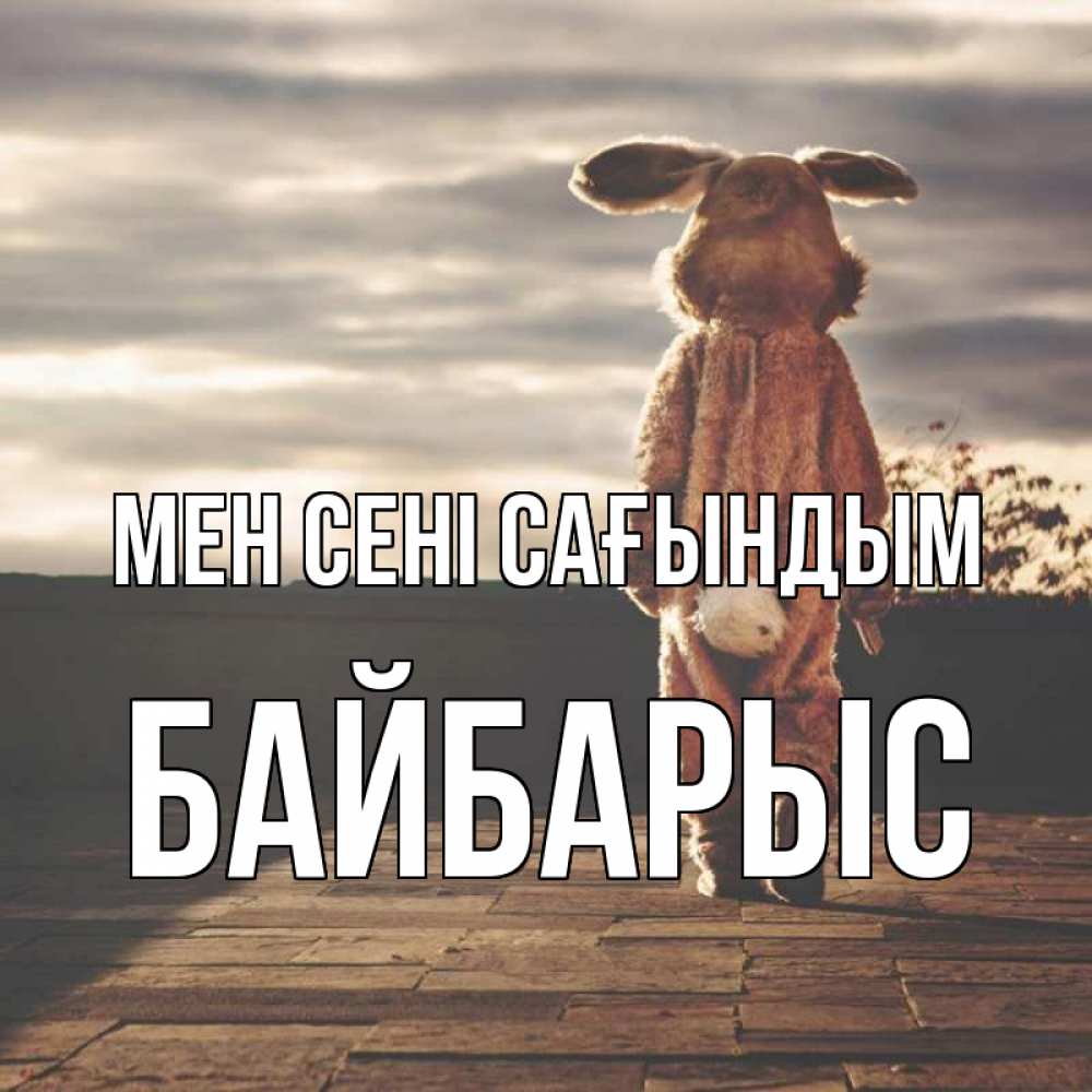 Күн сайын ашық хат с именем, Байбарыс Мен сені сағындым даже в костюме зайца Онлайн тегін жүктеп алу тілектері бар керемет карта 