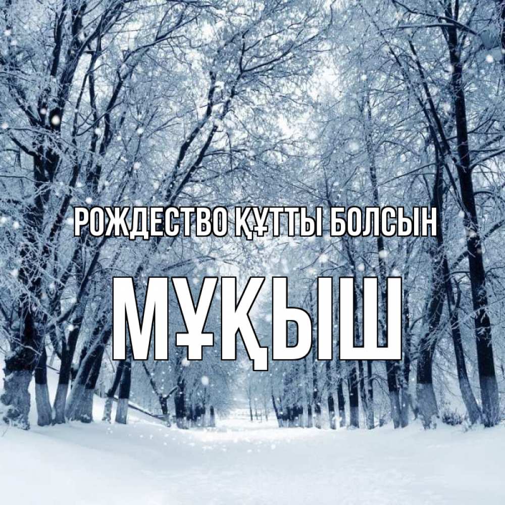 Күн сайын ашық хат с именем, Мұқыш Рождество құтты болсын снег, лес, парк Онлайн тегін жүктеп алу тілектері бар керемет карта 