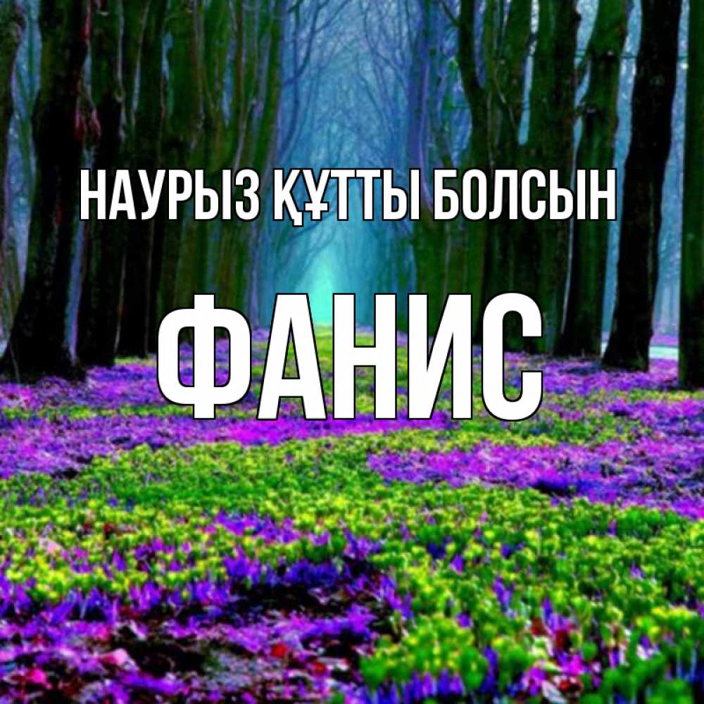 Күн сайын ашық хат с именем, Фанис Наурыз құтты болсын фиолетовые цветы в лесу 1 Онлайн тегін жүктеп алу тілектері бар керемет карта 