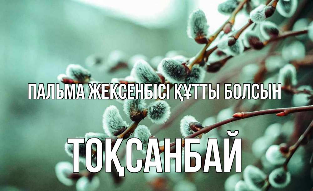 Күн сайын ашық хат с именем, ТОҚСАНБАЙ Пальма жексенбісі құтты болсын верба Онлайн тегін жүктеп алу тілектері бар керемет карта 