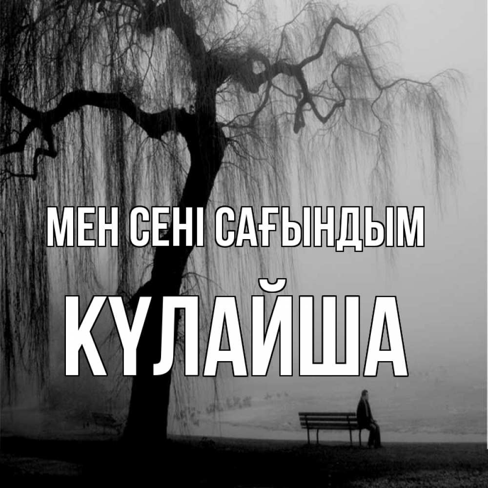 Күн сайын ашық хат с именем, КҮЛАЙША Мен сені сағындым лавочка под деревом я жду тебя Онлайн тегін жүктеп алу тілектері бар керемет карта 