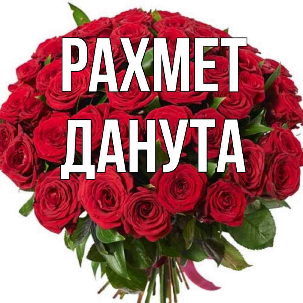 Күн сайын ашық хат с именем, Данута рахмет букет красных роз Онлайн тегін жүктеп алу тілектері бар керемет карта 