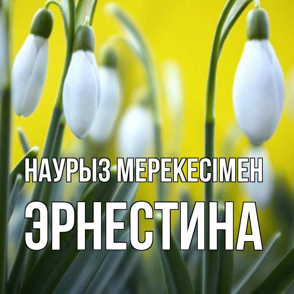 Күн сайын ашық хат с именем, Эрнестина Наурыз мерекесімен весенние цветы Онлайн тегін жүктеп алу тілектері бар керемет карта 