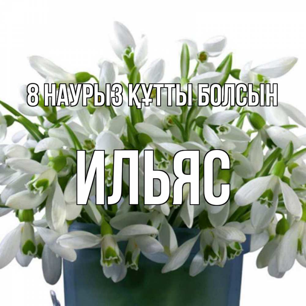 Күн сайын ашық хат с именем, Ильяс 8 наурыз құтты болсын цветы к международному женскому дню Онлайн тегін жүктеп алу тілектері бар керемет карта 