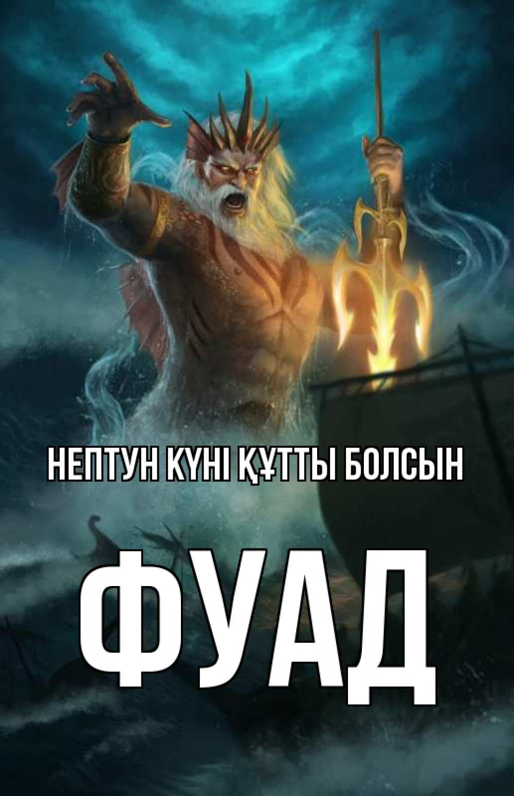 Күн сайын ашық хат с именем, Фуад нептун күні құтты болсын с днем Нептуна Онлайн тегін жүктеп алу тілектері бар керемет карта 