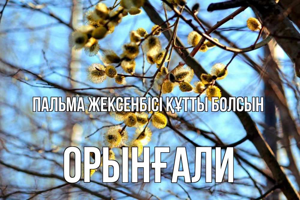Күн сайын ашық хат с именем, ОРЫНҒАЛИ Пальма жексенбісі құтты болсын верба Онлайн тегін жүктеп алу тілектері бар керемет карта 
