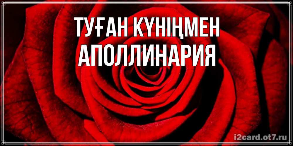 Күн сайын ашық хат с именем, Аполлинария Туған күніңмен алая роза Онлайн тегін жүктеп алу тілектері бар керемет карта 