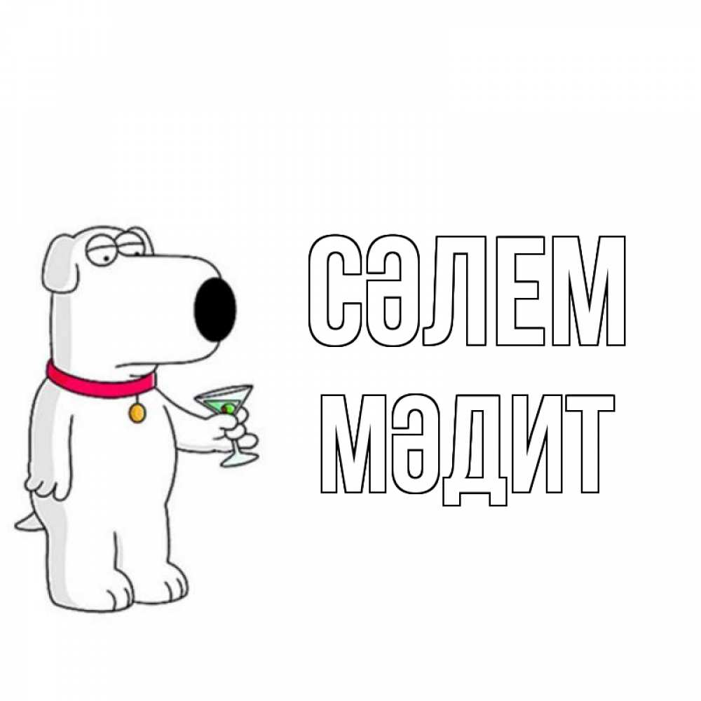 Күн сайын ашық хат с именем, МӘДИТ Сәлем собака и коктейль Онлайн тегін жүктеп алу тілектері бар керемет карта 