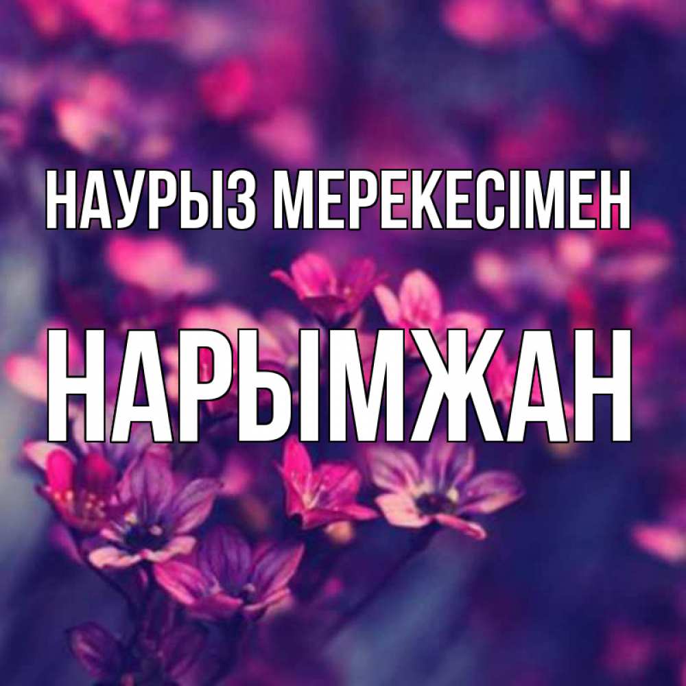 Күн сайын ашық хат с именем, НАРЫМЖАН Наурыз мерекесімен небольшие цветы 1 Онлайн тегін жүктеп алу тілектері бар керемет карта 