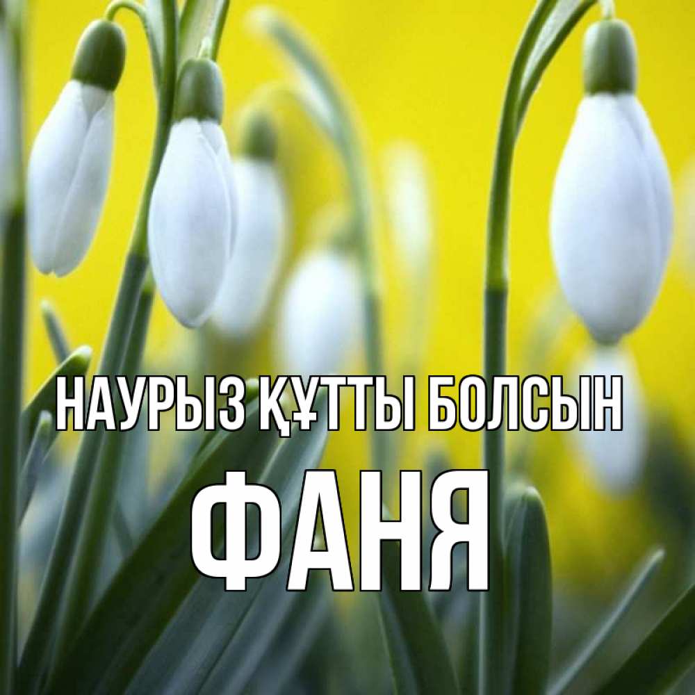 Күн сайын ашық хат с именем, Фаня Наурыз құтты болсын весенние цветы Онлайн тегін жүктеп алу тілектері бар керемет карта 