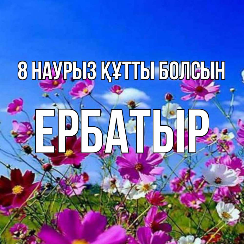 Күн сайын ашық хат с именем, Ербатыр 8 наурыз құтты болсын цветы Онлайн тегін жүктеп алу тілектері бар керемет карта 
