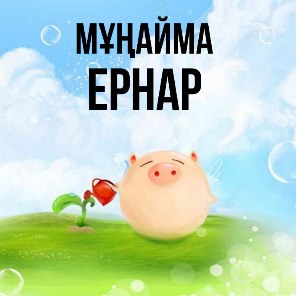 Күн сайын ашық хат с именем, Ернар Мұңайма поливает цветок порося Онлайн тегін жүктеп алу тілектері бар керемет карта 