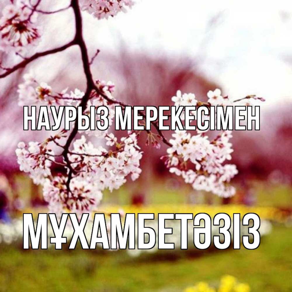 Күн сайын ашық хат с именем, МҰХАМБЕТӘЗІЗ Наурыз мерекесімен яблоня Онлайн тегін жүктеп алу тілектері бар керемет карта 