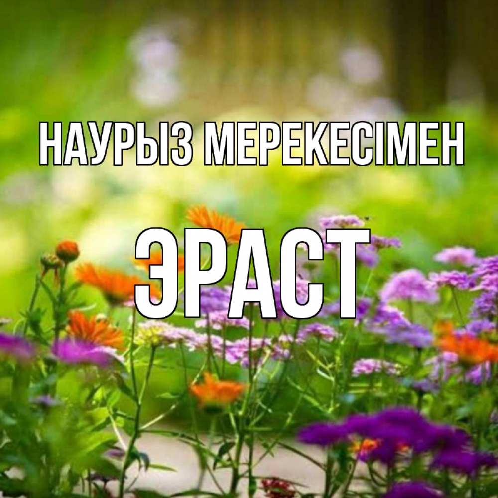 Күн сайын ашық хат с именем, Эраст Наурыз мерекесімен цветы Онлайн тегін жүктеп алу тілектері бар керемет карта 