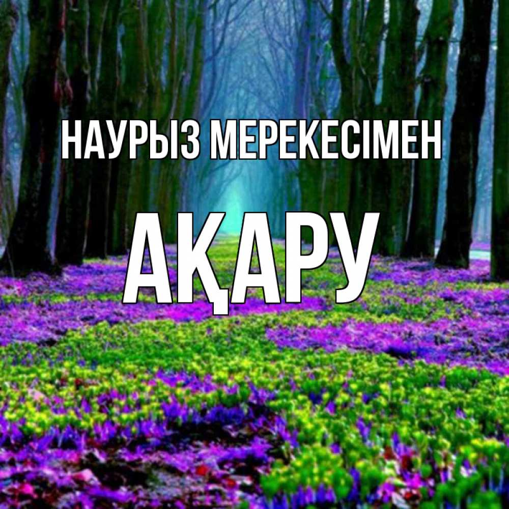 Күн сайын ашық хат с именем, АҚАРУ Наурыз мерекесімен фиолетовые цветы в лесу 1 Онлайн тегін жүктеп алу тілектері бар керемет карта 