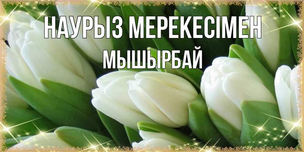Күн сайын ашық хат с именем, МЫШЫРБАЙ Наурыз мерекесімен поздравляем с праздник весны наурыз Онлайн тегін жүктеп алу тілектері бар керемет карта 