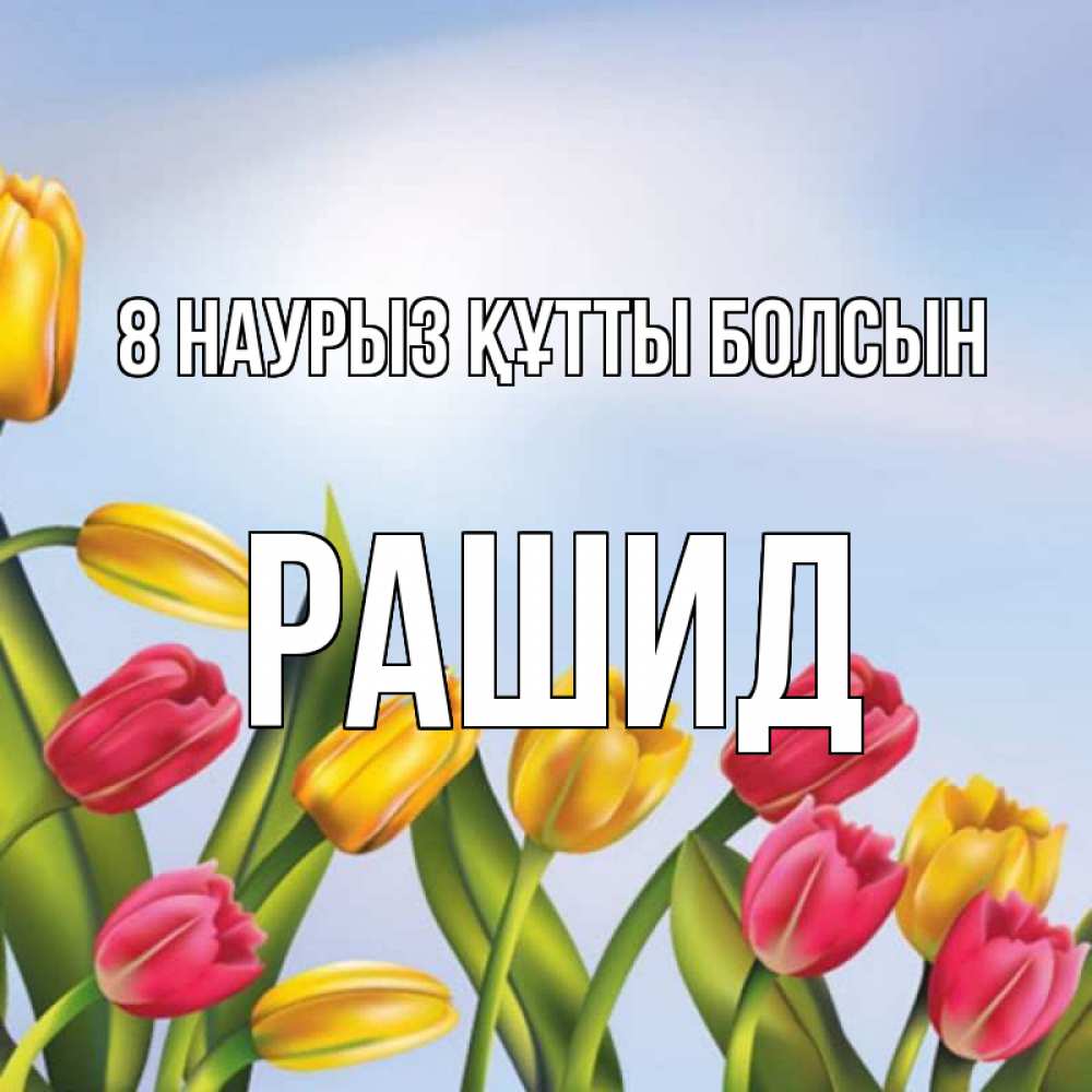 Күн сайын ашық хат с именем, Рашид 8 наурыз құтты болсын международный женский день Онлайн тегін жүктеп алу тілектері бар керемет карта 