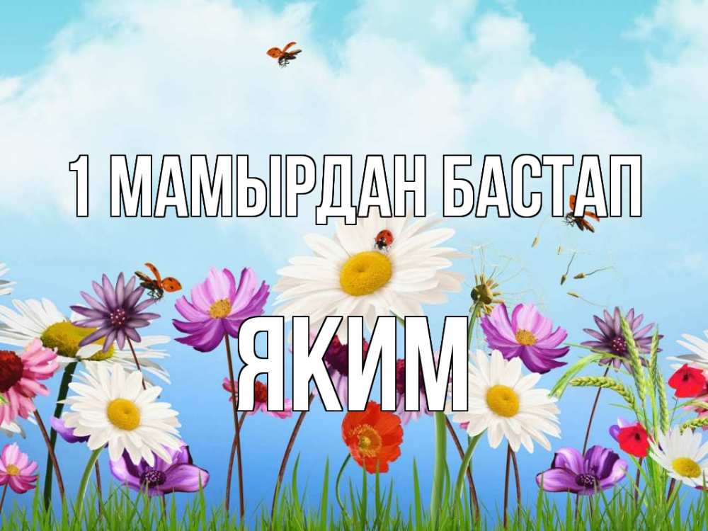 Күн сайын ашық хат с именем, Яким 1 мамырдан бастап С 1 мая Онлайн тегін жүктеп алу тілектері бар керемет карта 