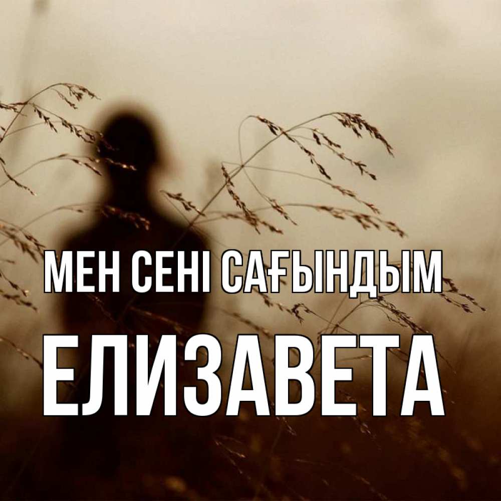 Күн сайын ашық хат с именем, Елизавета Мен сені сағындым силуэт девушки Онлайн тегін жүктеп алу тілектері бар керемет карта 