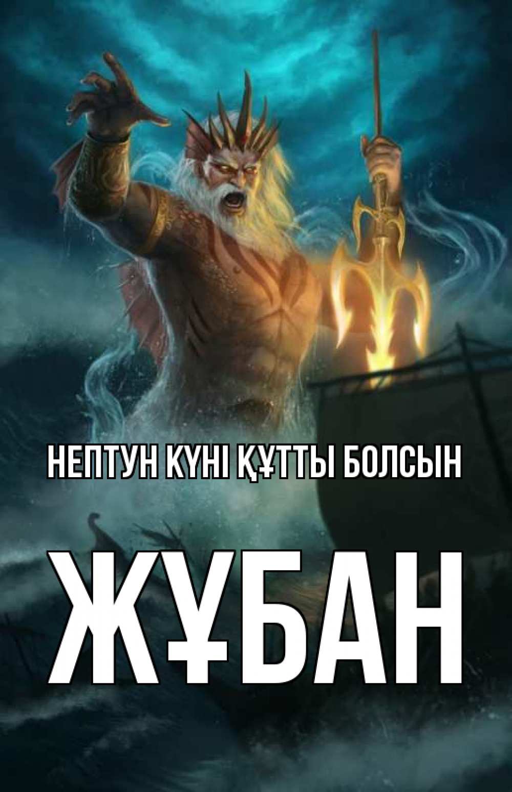 Күн сайын ашық хат с именем, Жұбан нептун күні құтты болсын с днем Нептуна Онлайн тегін жүктеп алу тілектері бар керемет карта 