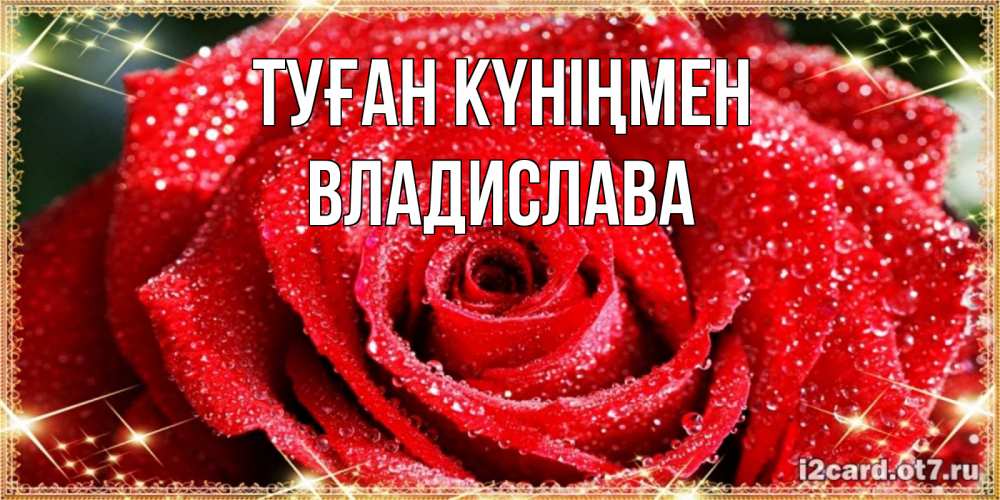 Күн сайын ашық хат с именем, Владислава Туған күніңмен роса и роза. открытка с красивой розой Онлайн тегін жүктеп алу тілектері бар керемет карта 