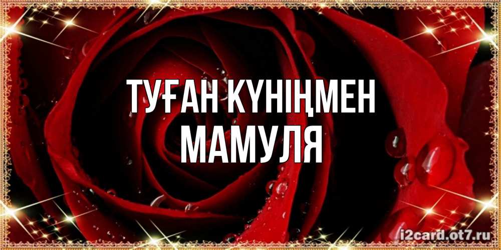 Күн сайын ашық хат с именем, Мамуля Туған күніңмен цветок в росе на день рождения Онлайн тегін жүктеп алу тілектері бар керемет карта 