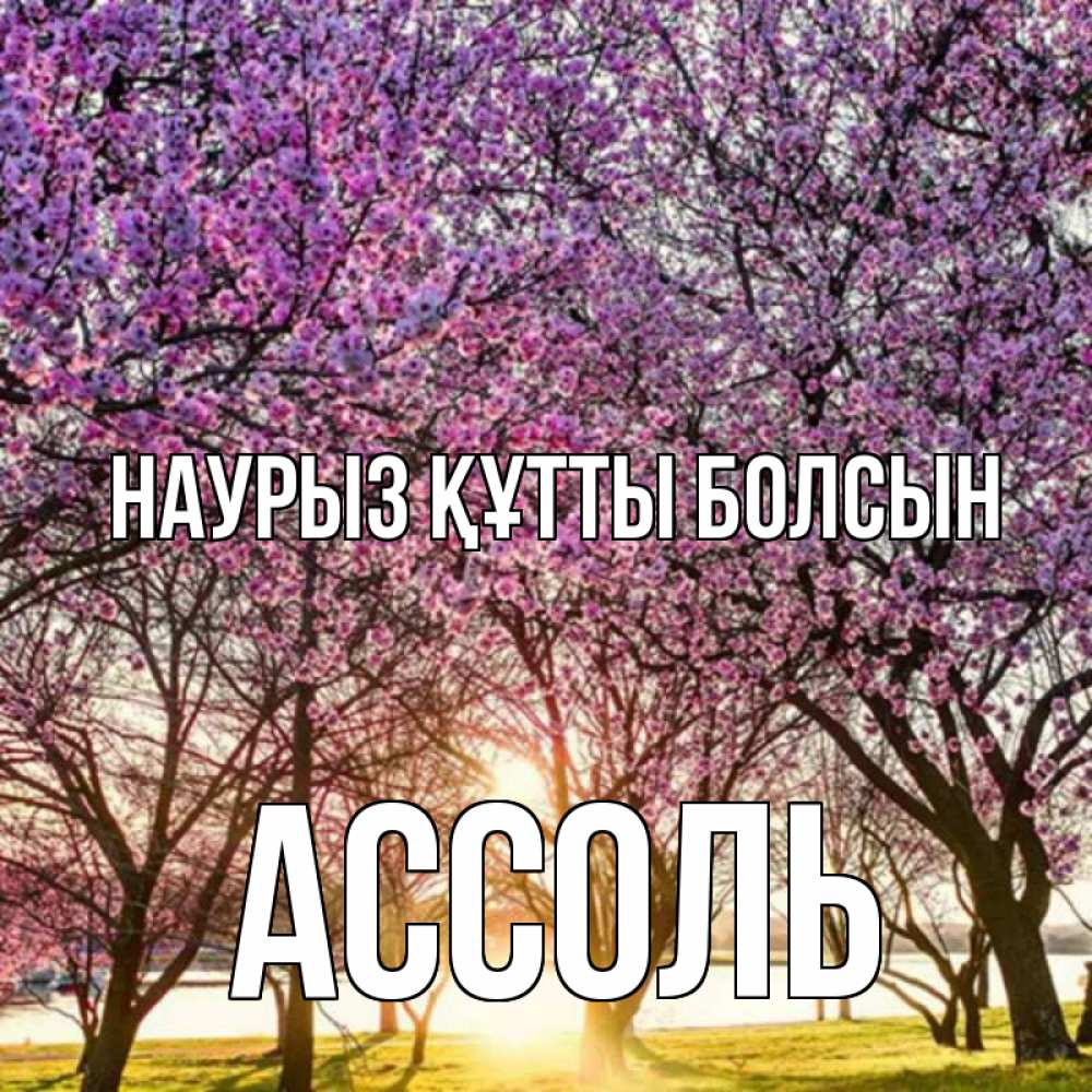 Күн сайын ашық хат с именем, Ассоль Наурыз құтты болсын наурыз Онлайн тегін жүктеп алу тілектері бар керемет карта 