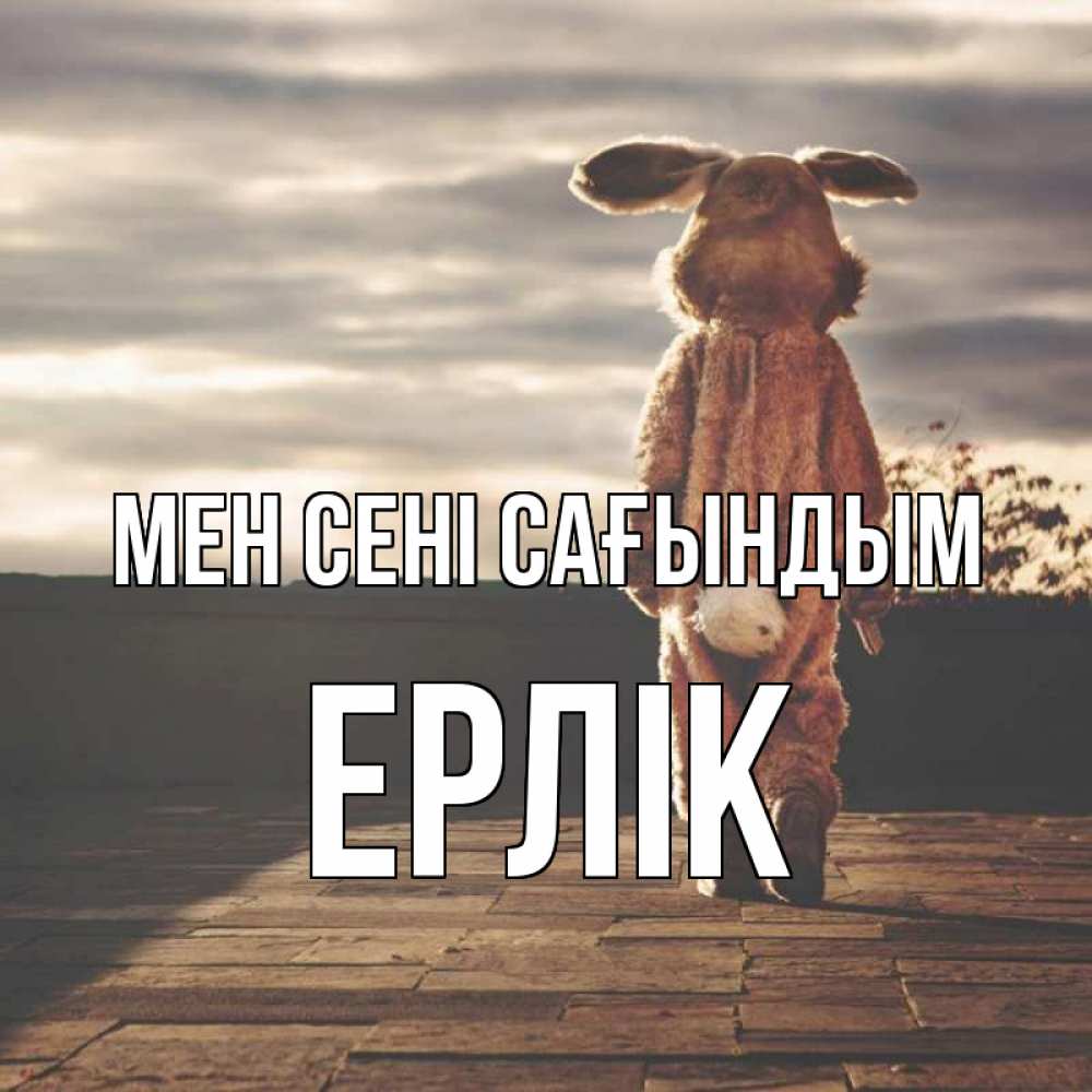 Күн сайын ашық хат с именем, Ерлік Мен сені сағындым даже в костюме зайца Онлайн тегін жүктеп алу тілектері бар керемет карта 