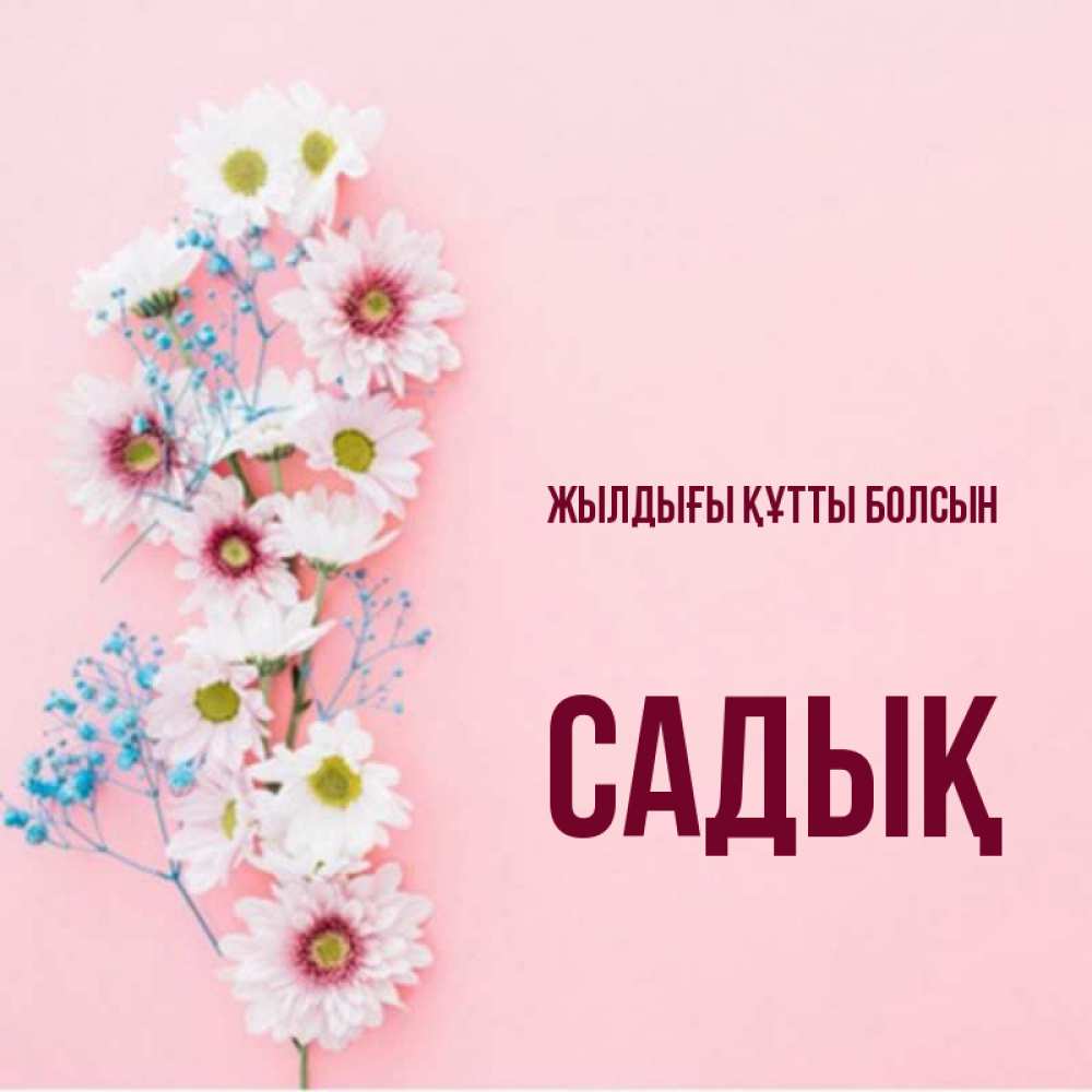 Күн сайын ашық хат с именем, САДЫҚ Жылдығы құтты болсын Родная моя с днем рождения тебя картинка с цветами белыми и голубыми Онлайн тегін жүктеп алу тілектері бар керемет карта 