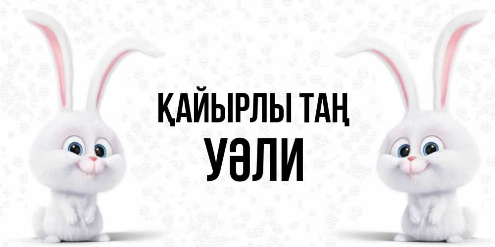 Күн сайын ашық хат с именем, УӘЛИ Қайырлы таң кролики с длинными ушками Онлайн тегін жүктеп алу тілектері бар керемет карта 