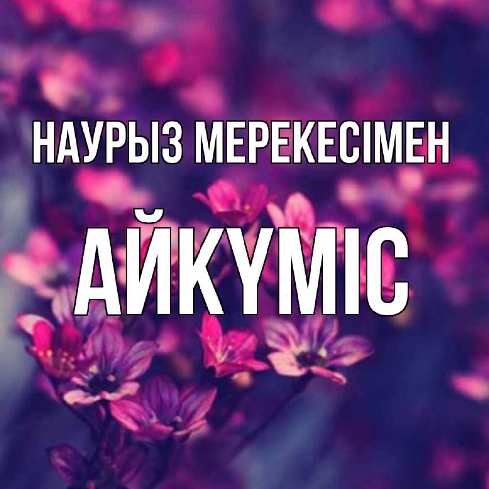 Күн сайын ашық хат с именем, АЙКҮМІС Наурыз мерекесімен небольшие цветы 1 Онлайн тегін жүктеп алу тілектері бар керемет карта 