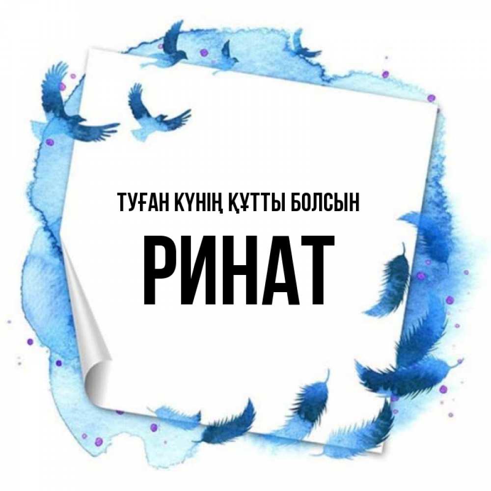 Күн сайын ашық хат с именем, Ринат Туған күнің құтты болсын красивые птицы летят Онлайн тегін жүктеп алу тілектері бар керемет карта 