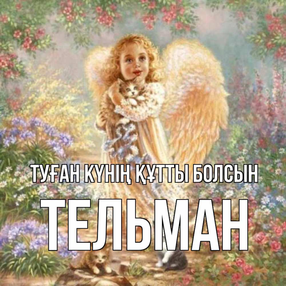 Күн сайын ашық хат с именем, Тельман Туған күнің құтты болсын держит котенка Онлайн тегін жүктеп алу тілектері бар керемет карта 