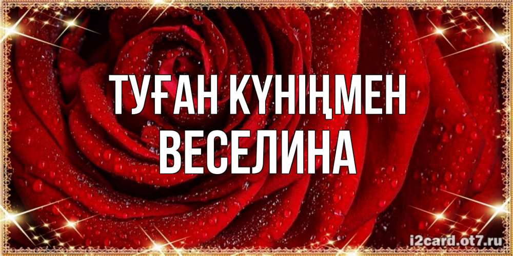 Күн сайын ашық хат с именем, Веселина Туған күніңмен роса на розе блестящая в лучах солнца Онлайн тегін жүктеп алу тілектері бар керемет карта 