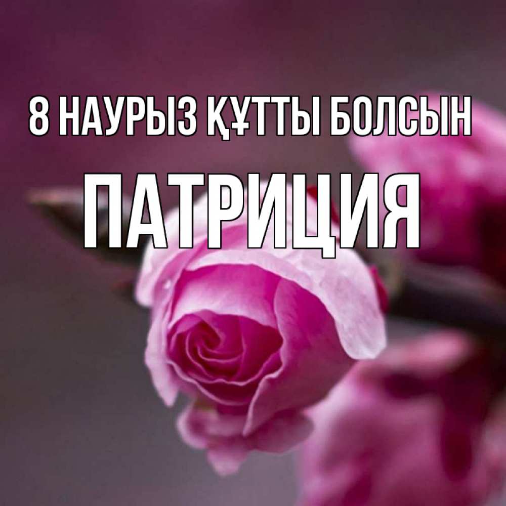 Күн сайын ашық хат с именем, Патриция 8 наурыз құтты болсын весна Онлайн тегін жүктеп алу тілектері бар керемет карта 
