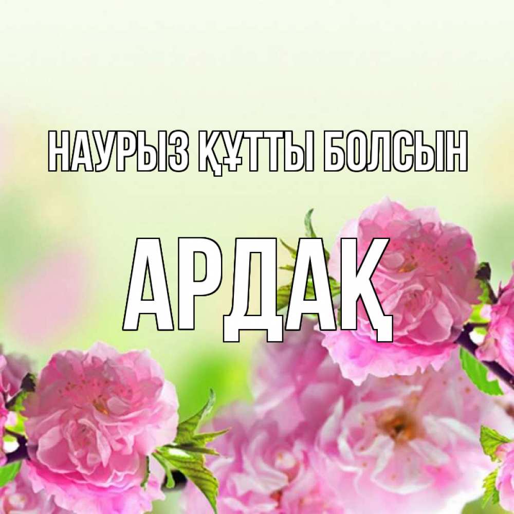 Күн сайын ашық хат с именем, Ардақ Наурыз құтты болсын цветы Онлайн тегін жүктеп алу тілектері бар керемет карта 