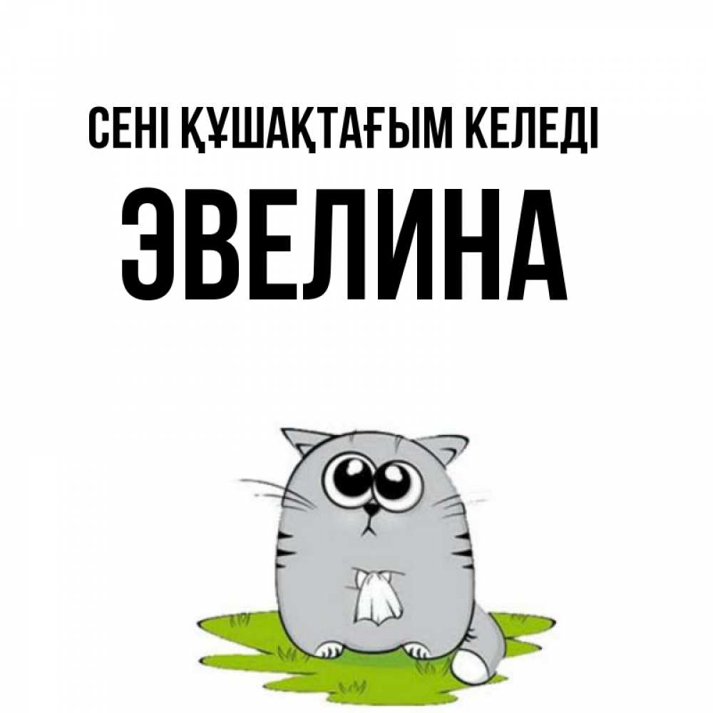 Күн сайын ашық хат с именем, Эвелина сені құшақтағым келеді котик теребит платочек сидя на травке Онлайн тегін жүктеп алу тілектері бар керемет карта 