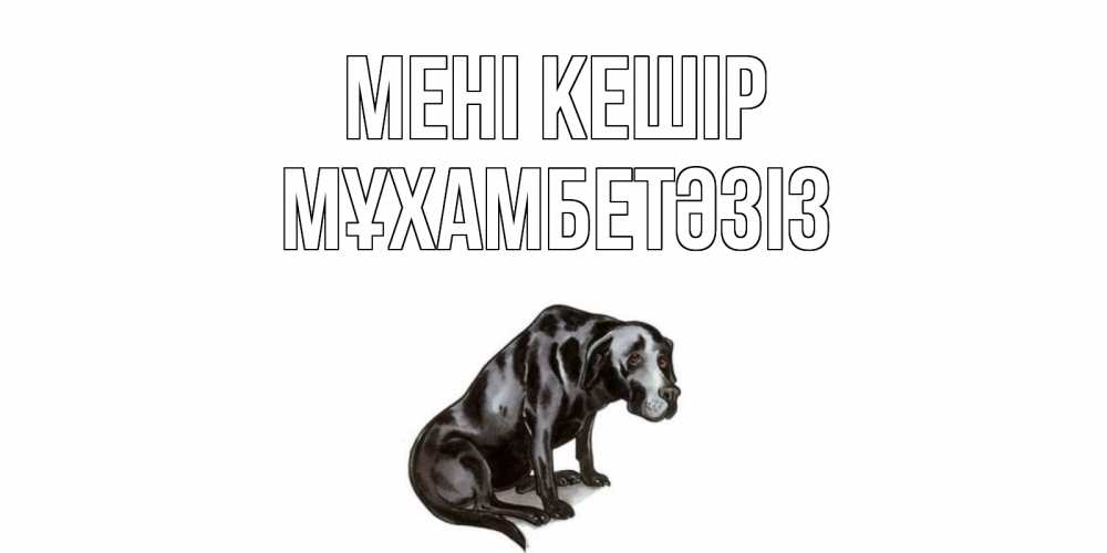 Күн сайын ашық хат с именем, МҰХАМБЕТӘЗІЗ Мені кешір грустная собака на открытке с подписью прости меня Онлайн тегін жүктеп алу тілектері бар керемет карта 