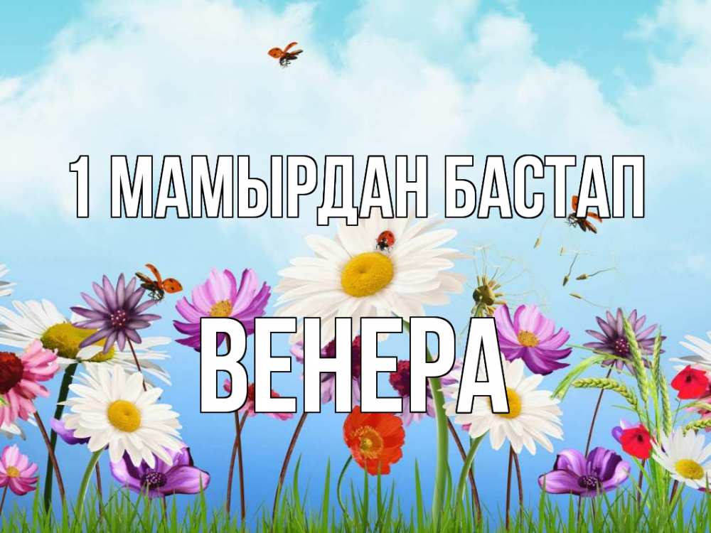 Күн сайын ашық хат с именем, Венера 1 мамырдан бастап С 1 мая Онлайн тегін жүктеп алу тілектері бар керемет карта 