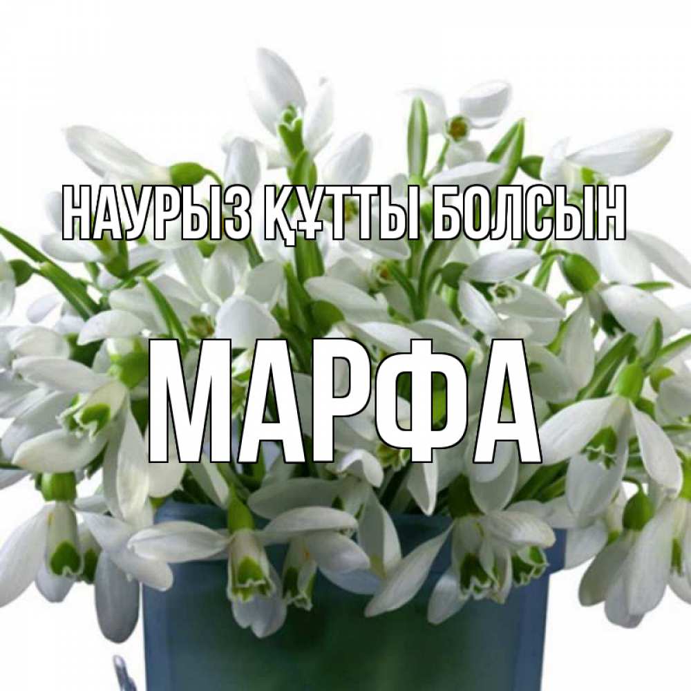 Күн сайын ашық хат с именем, Марфа Наурыз құтты болсын цветы к наурызу Онлайн тегін жүктеп алу тілектері бар керемет карта 