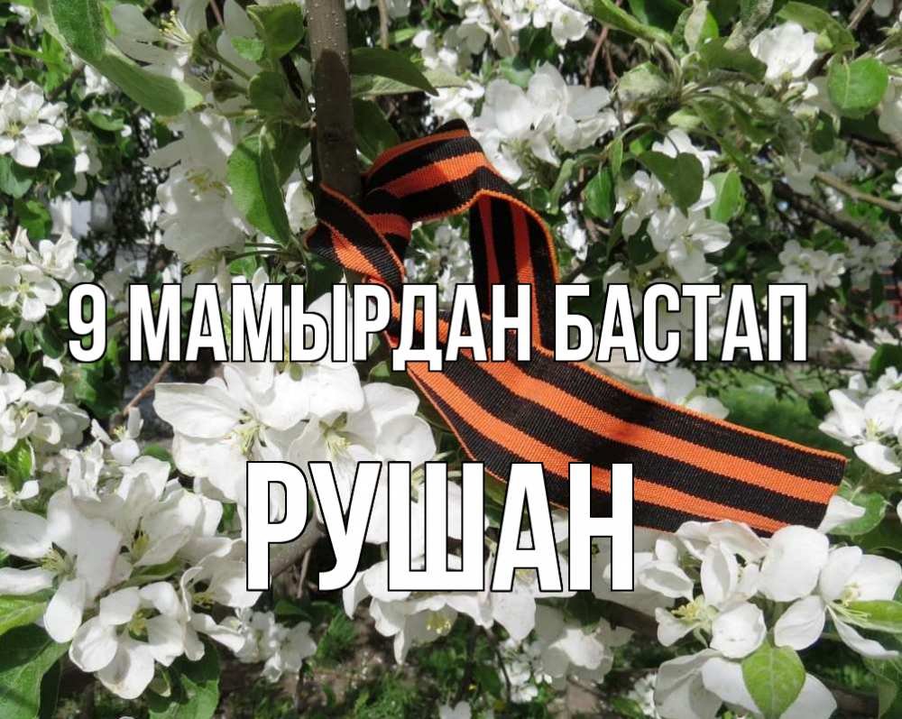 Күн сайын ашық хат с именем, Рушан 9 мамырдан бастап 9 мая Онлайн тегін жүктеп алу тілектері бар керемет карта 