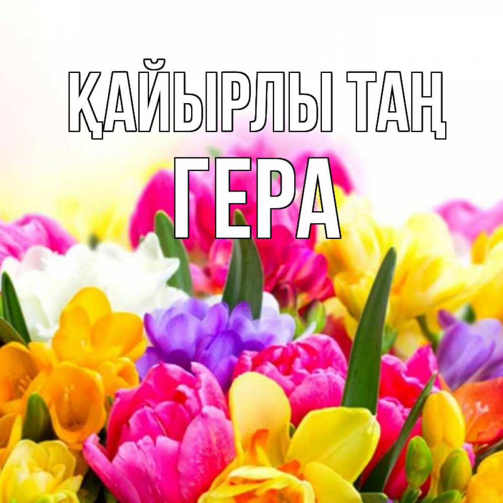 Күн сайын ашық хат с именем, Гера Қайырлы таң создать открытку со свое подписью Онлайн тегін жүктеп алу тілектері бар керемет карта 