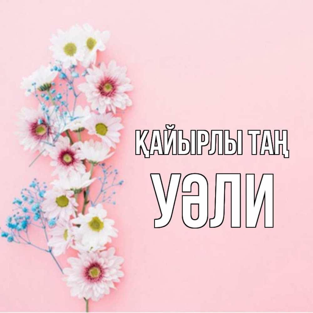 Күн сайын ашық хат с именем, УӘЛИ Қайырлы таң цветы с подписью Онлайн тегін жүктеп алу тілектері бар керемет карта 