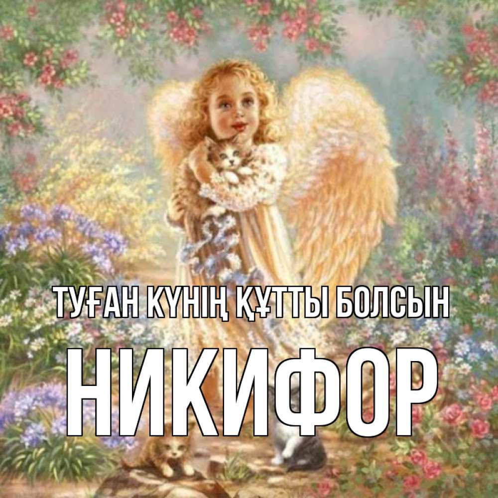 Күн сайын ашық хат с именем, Никифор Туған күнің құтты болсын держит котенка Онлайн тегін жүктеп алу тілектері бар керемет карта 