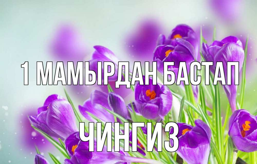 Күн сайын ашық хат с именем, Чингиз 1 мамырдан бастап 1 мая Онлайн тегін жүктеп алу тілектері бар керемет карта 