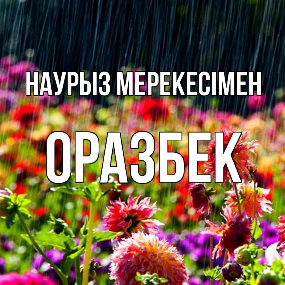 Күн сайын ашық хат с именем, ОРАЗБЕК Наурыз мерекесімен цветы под дождиком к международному женскому дню Онлайн тегін жүктеп алу тілектері бар керемет карта 