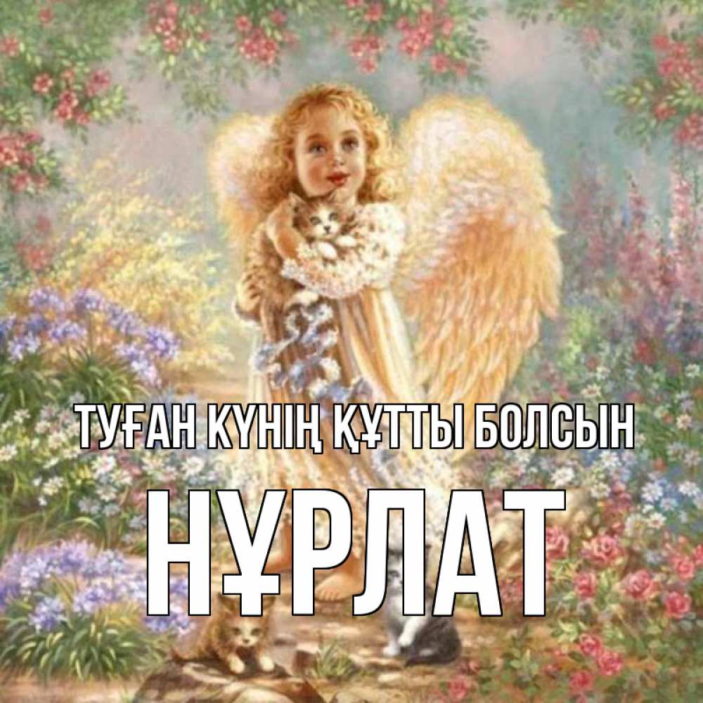 Күн сайын ашық хат с именем, НҰРЛАТ Туған күнің құтты болсын держит котенка Онлайн тегін жүктеп алу тілектері бар керемет карта 