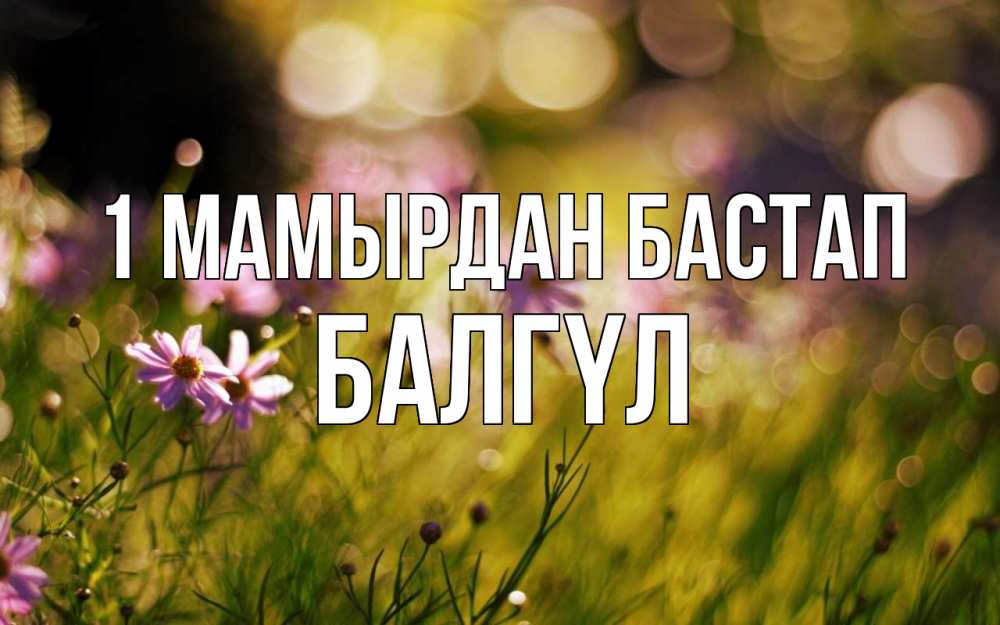 Күн сайын ашық хат с именем, БАЛГҮЛ 1 мамырдан бастап С 1 мая Онлайн тегін жүктеп алу тілектері бар керемет карта 