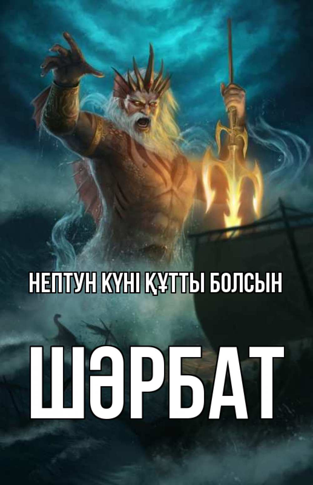 Күн сайын ашық хат с именем, ШӘРБАТ нептун күні құтты болсын с днем Нептуна Онлайн тегін жүктеп алу тілектері бар керемет карта 